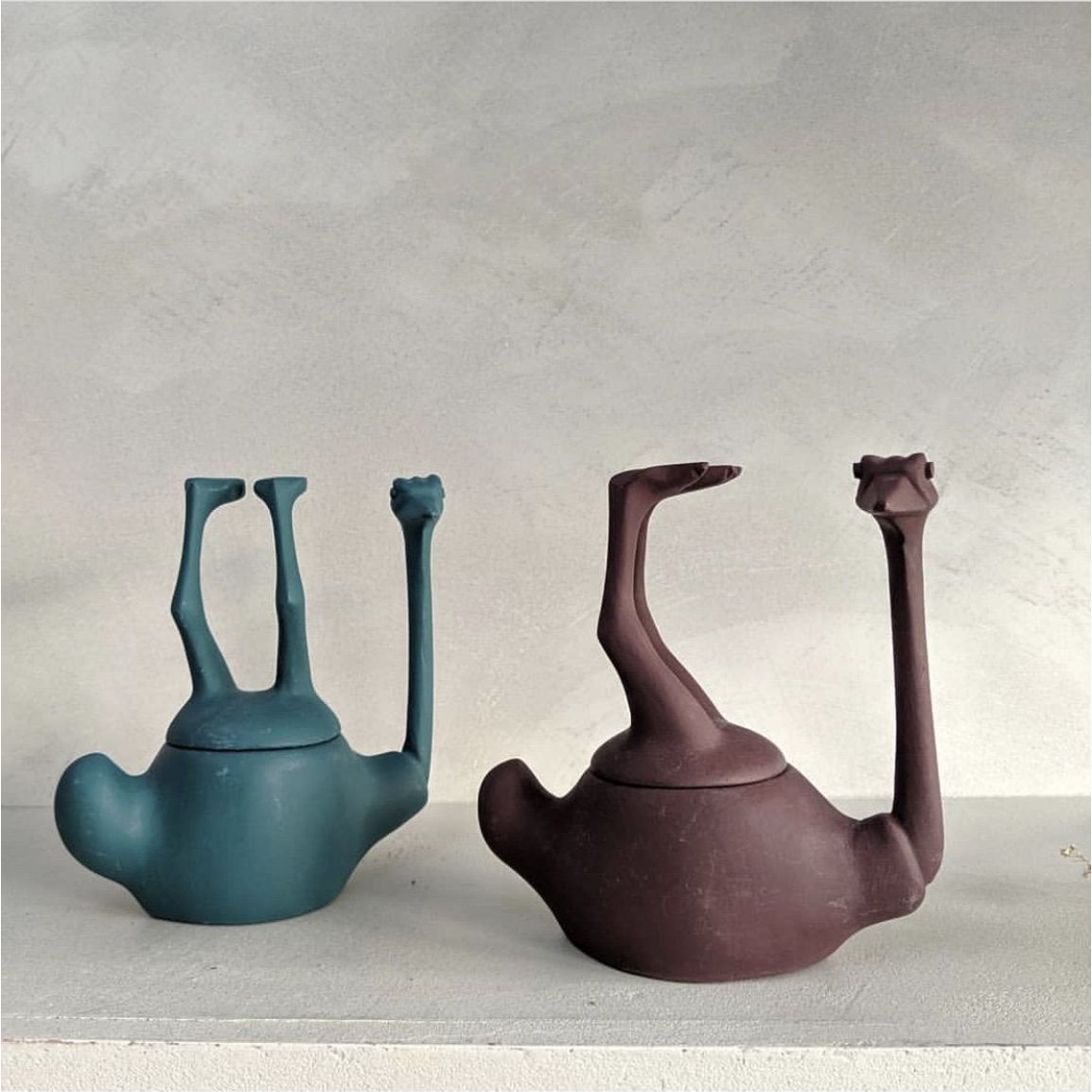 A set of 5 Upside Down Jungle Animals - Sable/ Aubergine