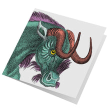 Load image into Gallery viewer, A Set of Greeting Cards (African Mammals -Wildebeest, Warthog, Giraffe, Zebra and Wild Dog)