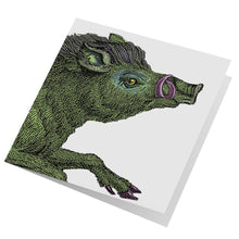 Load image into Gallery viewer, A Set of Greeting Cards (African Mammals -Wildebeest, Warthog, Giraffe, Zebra and Wild Dog)