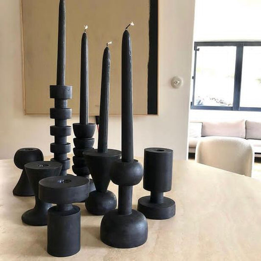 Jameela Candle Holders - Matte Black