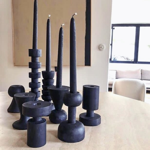 Jameela Candle Holders - Matte Black