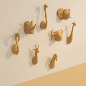 Animal Wall Hooks- Mustard