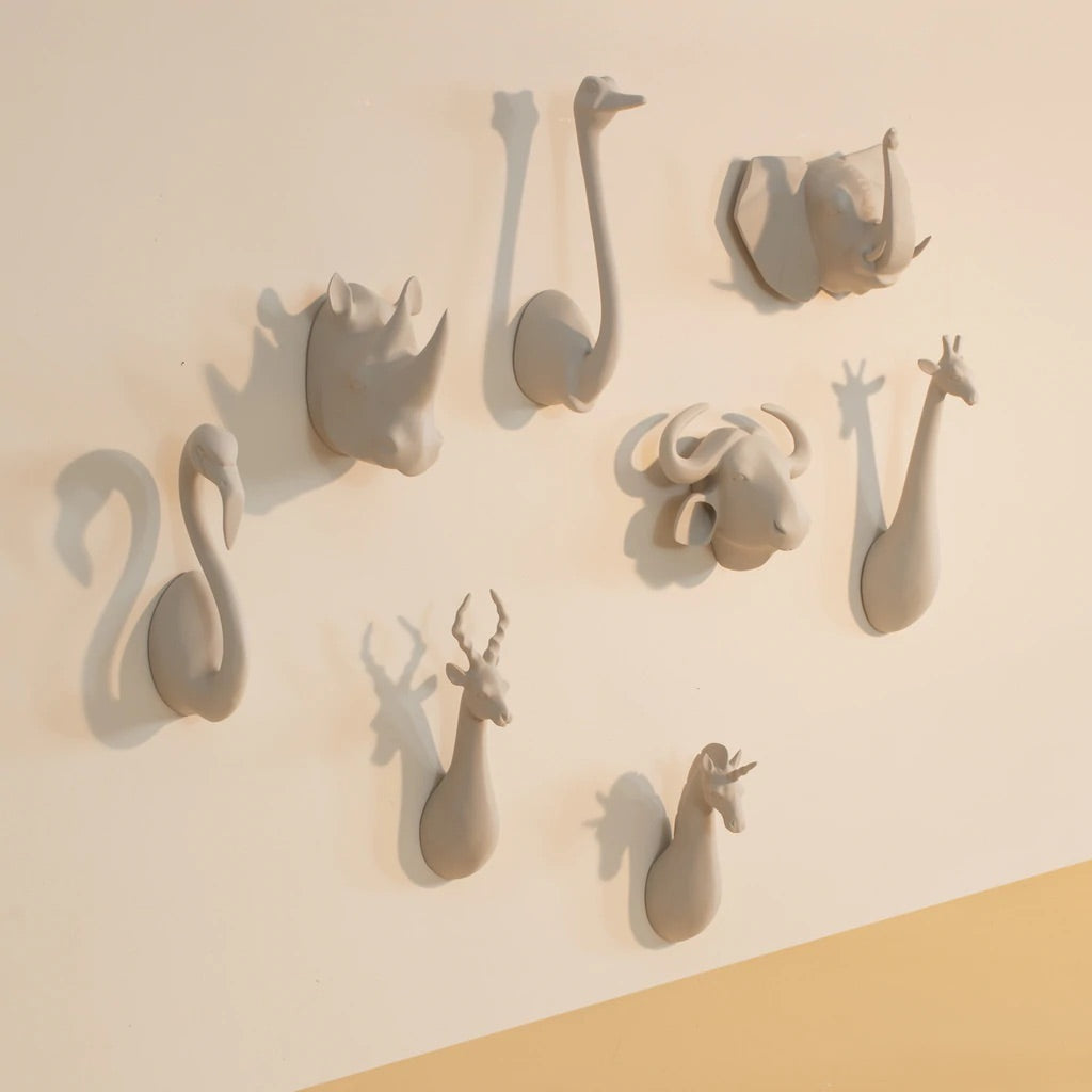 Animal Wall Hooks- Misty White