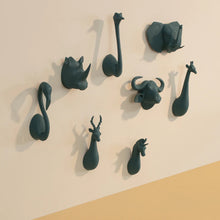Load image into Gallery viewer, Animal Wall Hooks- Peacock Green